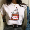 Nutella Kawaii Print T Shirt Women 90s Harajuku Ullzang Fashion T-shirt Graphic Cute Cartoon Tshirt Korean Style Top Tees Female