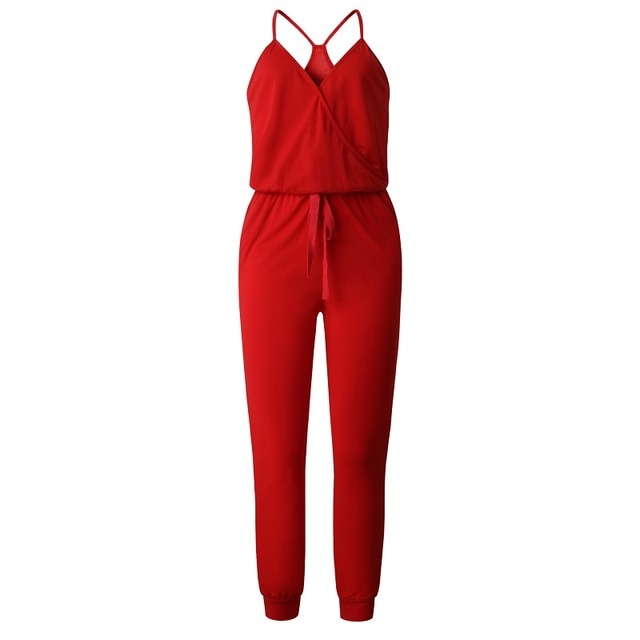 Women Slant Shoulder Casual Pocket Jumpsuit Short Sleeve