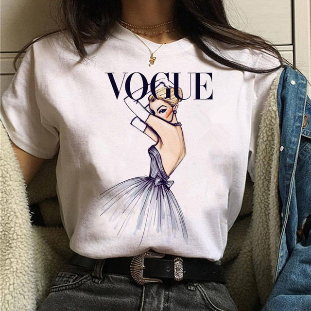 women fashion girls 90s tshirt harajuku ulzzang print Graphic summer