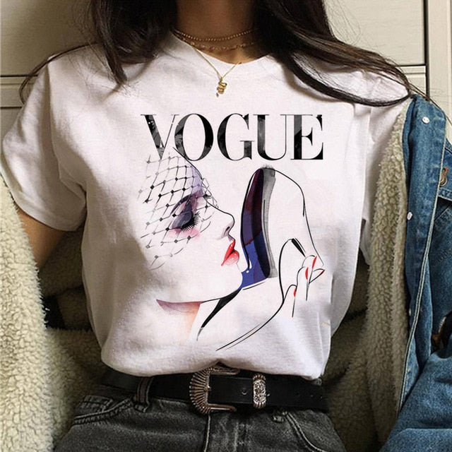 women fashion girls 90s tshirt harajuku ulzzang print Graphic summer