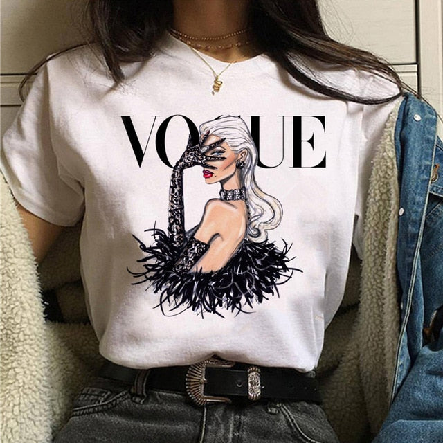 women fashion girls 90s tshirt harajuku ulzzang print Graphic summer