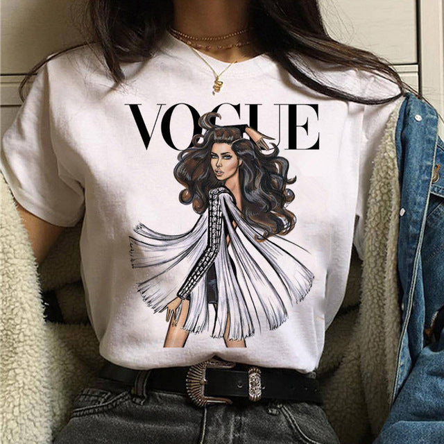 women fashion girls 90s tshirt harajuku ulzzang print Graphic summer