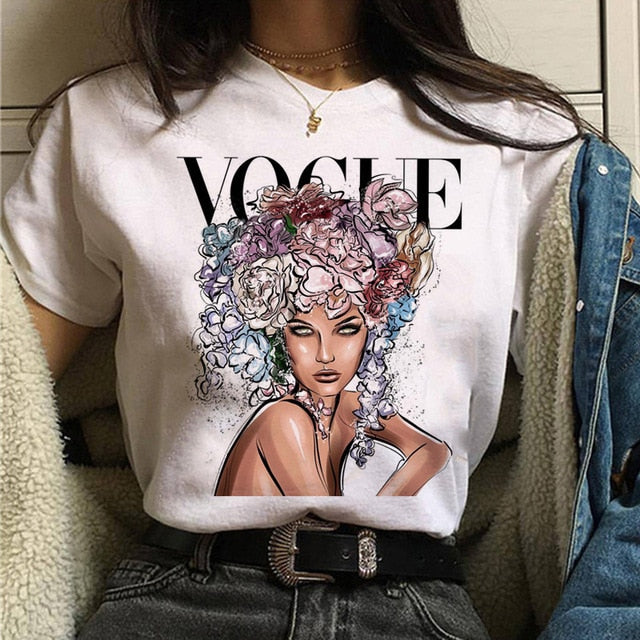 women fashion girls 90s tshirt harajuku ulzzang print Graphic summer
