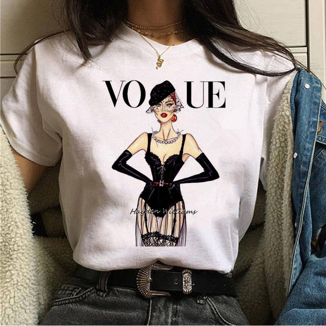 women fashion girls 90s tshirt harajuku ulzzang print Graphic summer