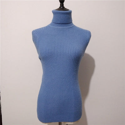 Sweater casual solid turtleneck female pullover