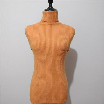 Sweater casual solid turtleneck female pullover