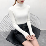 Sweater casual solid turtleneck female pullover