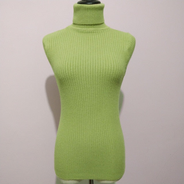 Sweater casual solid turtleneck female pullover